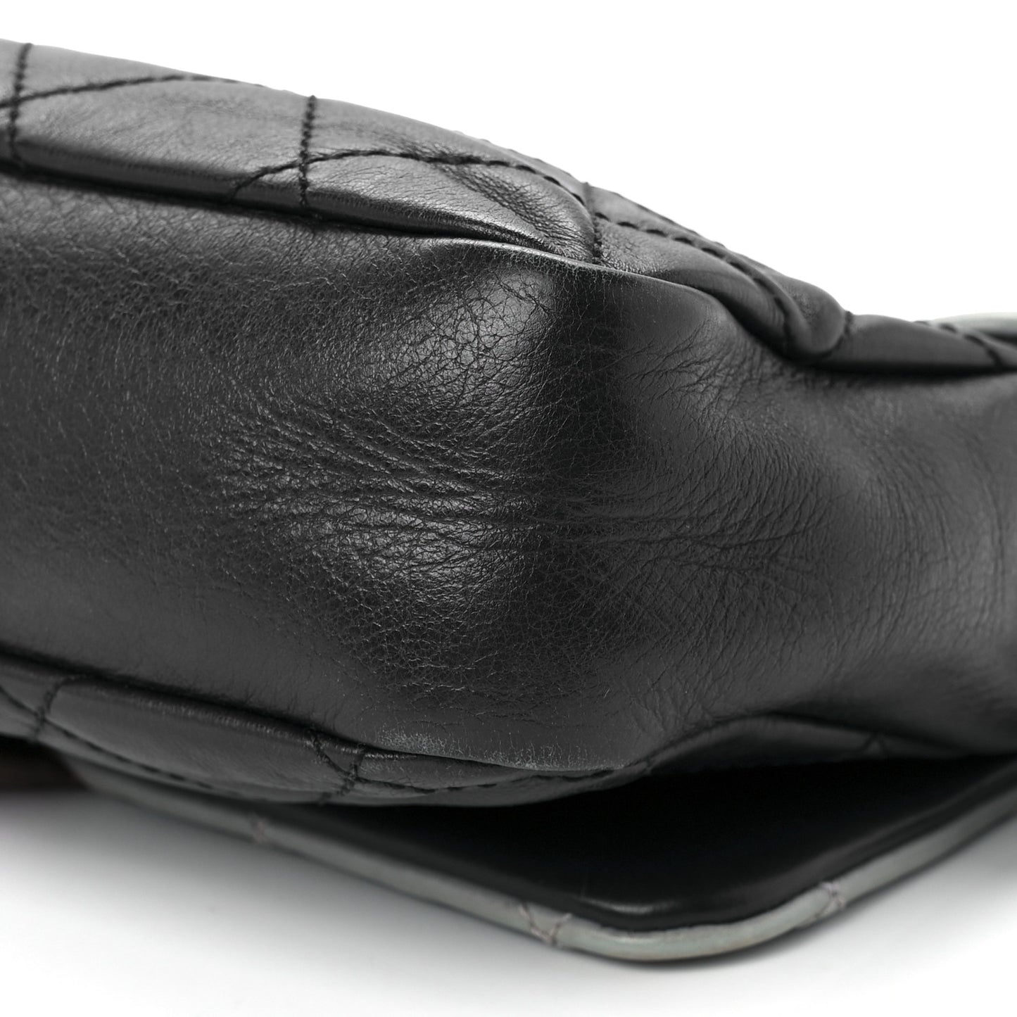 Iridescent Calfskin Tri-Color Country Chic Flap Navy Blue