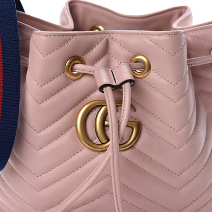 Gucci Calfskin Matelasse Sylvie Web GG Marmont Bucket Bag Perfect Pink 9 of 11
