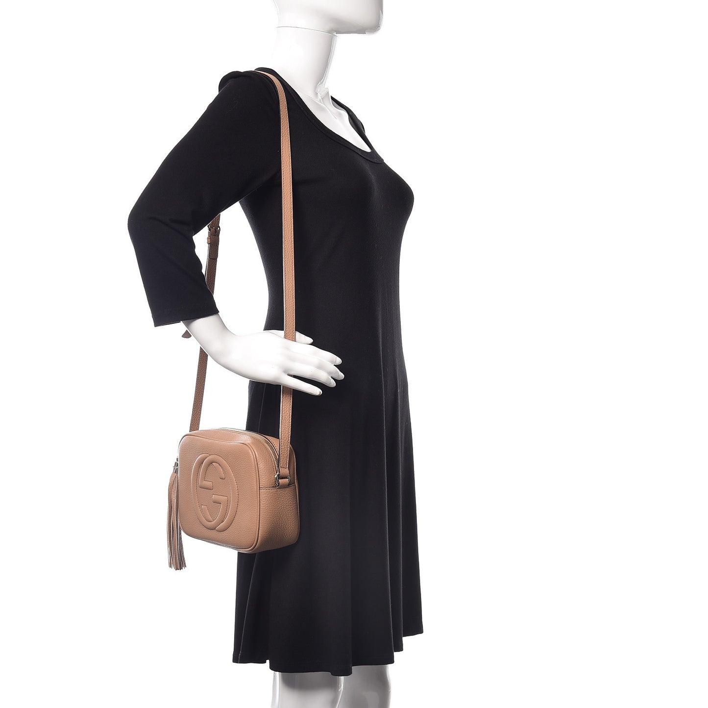 Pebbled Calfskin Small Soho Disco Bag Camelia