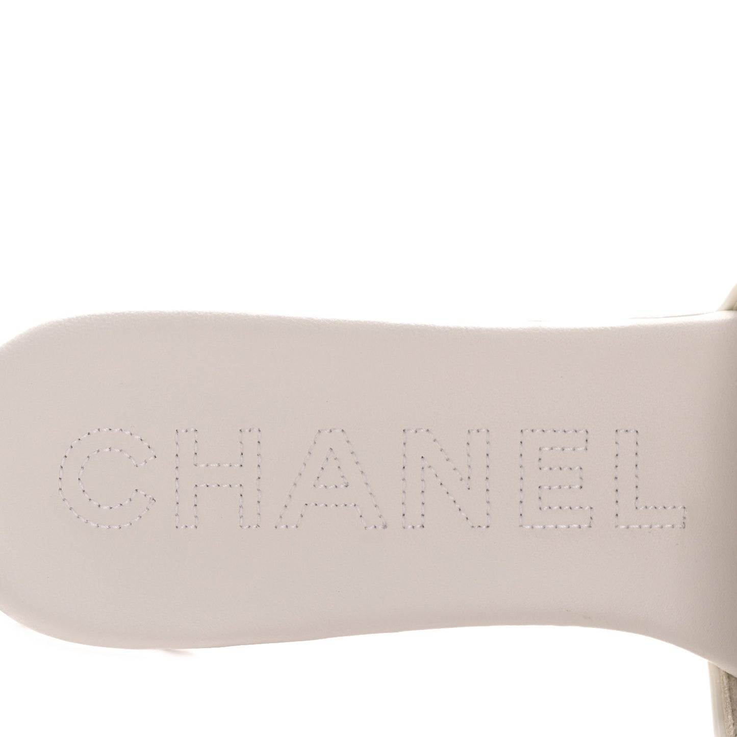 Patent Calfskin CC Mules Sandals 39 White