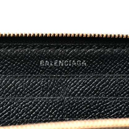 Balenciaga Grained Calfskin BB Continental Zip Around Wallet Black 6 of 9