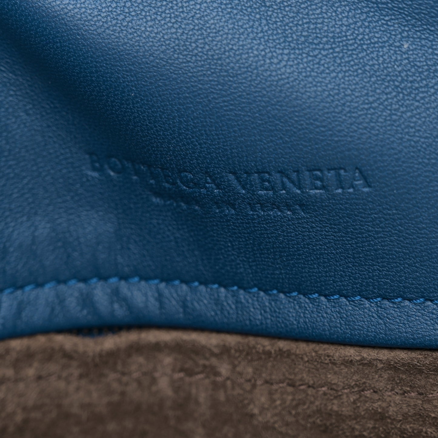 Nappa Intrecciato Messenger Bag Blue