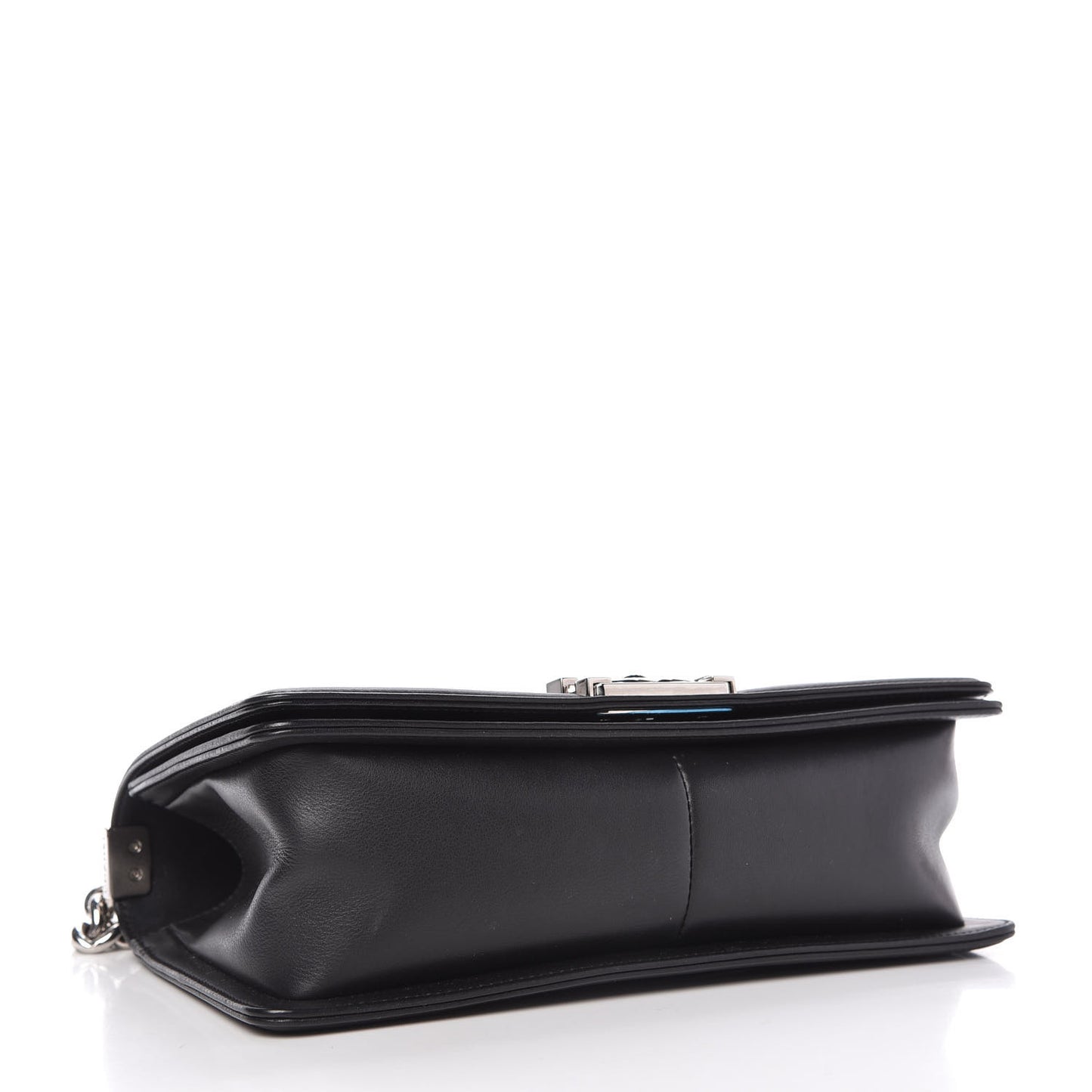 Calfskin Chevron Quilted Medium Boy Flap Black