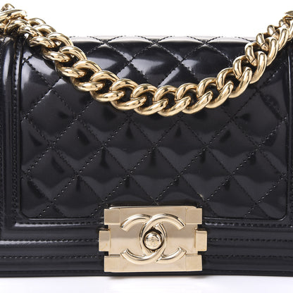 Chanel Iridescent Glazed Calfskin Quilted Small Boy Flap Black 9 of 10