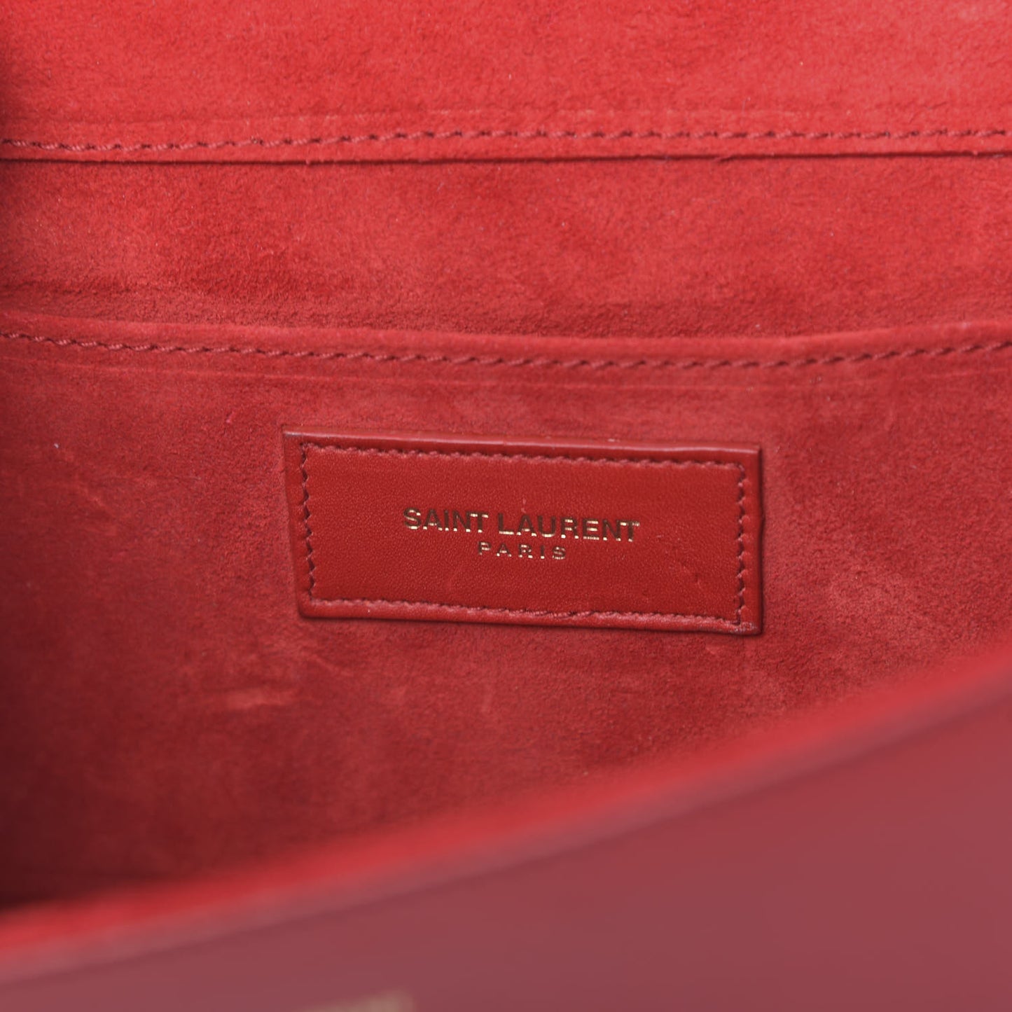 Calfskin Classic Y Ligne Clutch Red