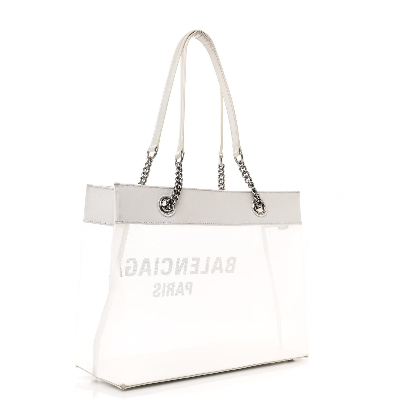 Mesh Large Duty Free Tote White