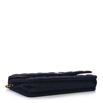 Chanel Felt Quilted Paris-Hamburg Charms Wallet On Chain WOC Dark Navy 4 of 10