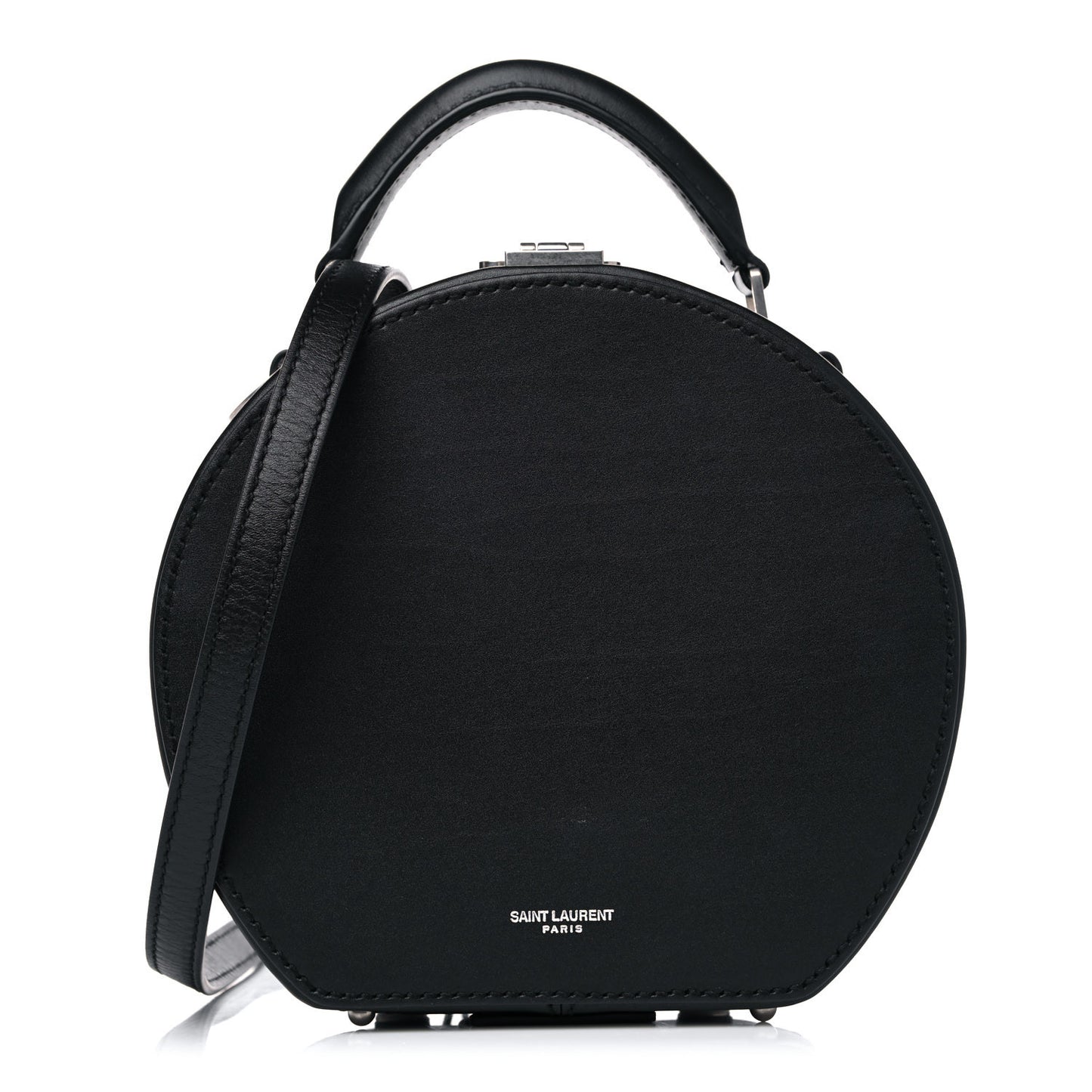 Calfskin Small Mica Hat Box Black