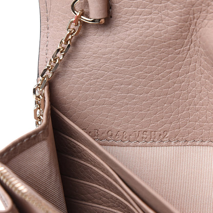 Valentino Garavani Pebbled Calfskin Rockstud Envelope Wallet on Chain Poudre 7 of 11