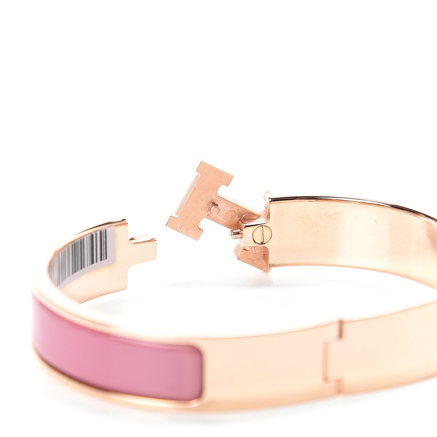 Hermes Enamel Narrow Clic Clac H Bracelet PM Rose Velours 5 of 6