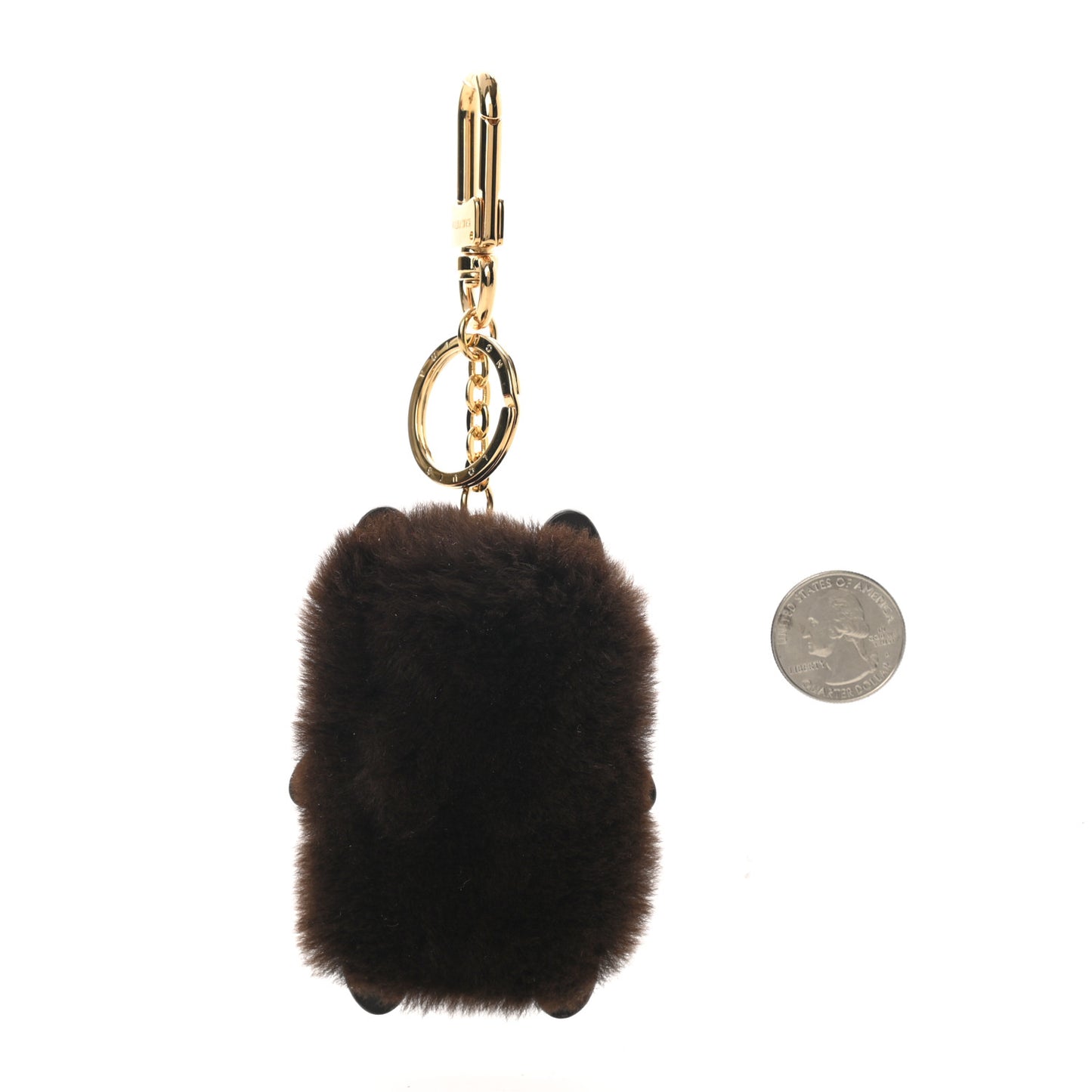 Wild Fur Monogram Eye-Trunk Bear Bag Charm