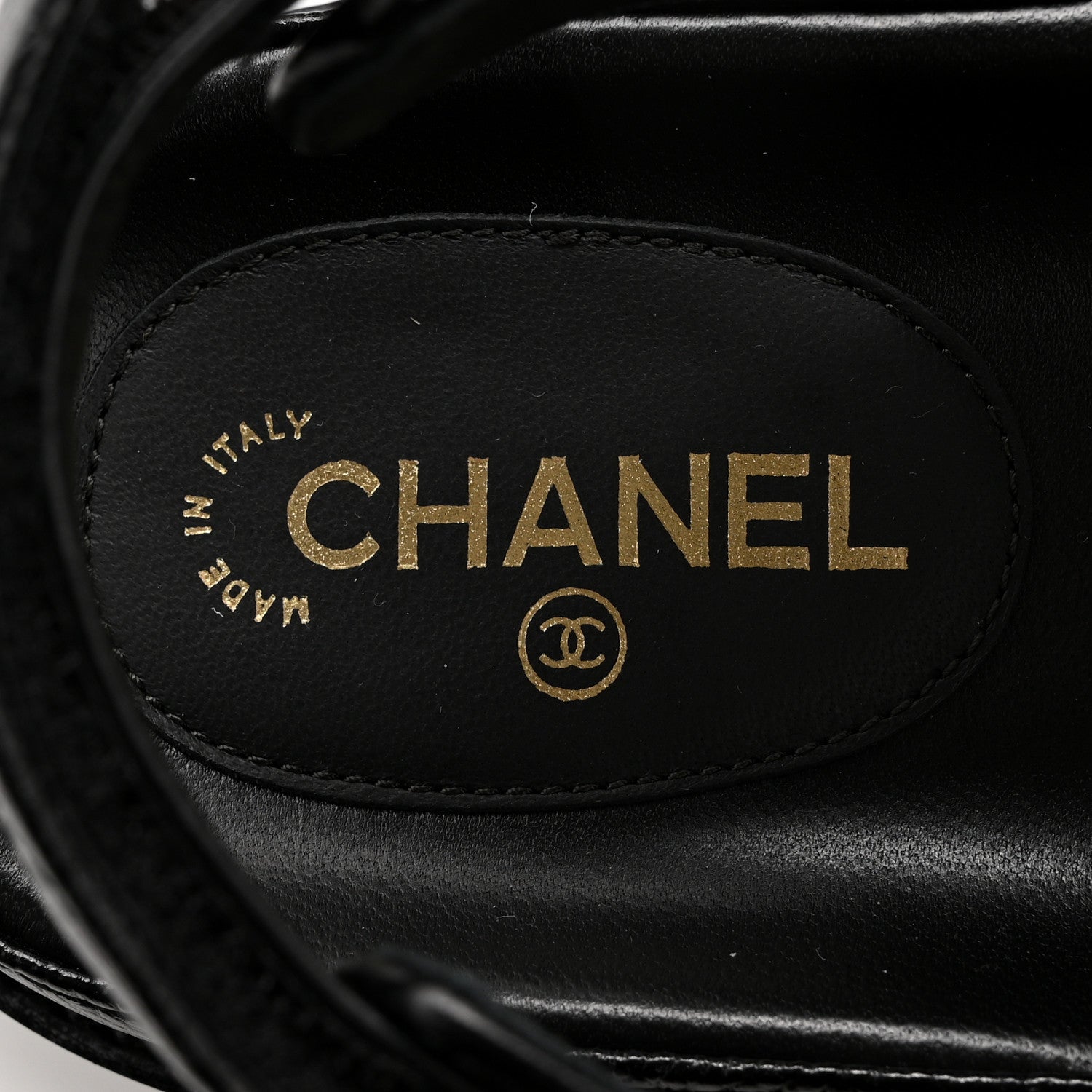 Chanel Grained Calfskin Velcro Dad Sandals 39 Black 6 of 8