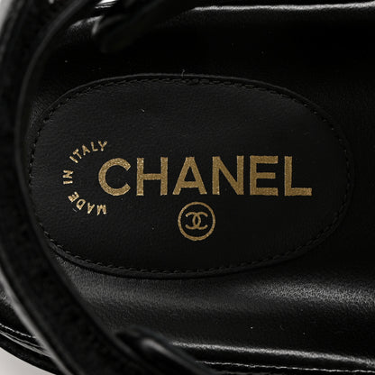 Chanel Grained Calfskin Velcro Dad Sandals 39 Black 6 of 8