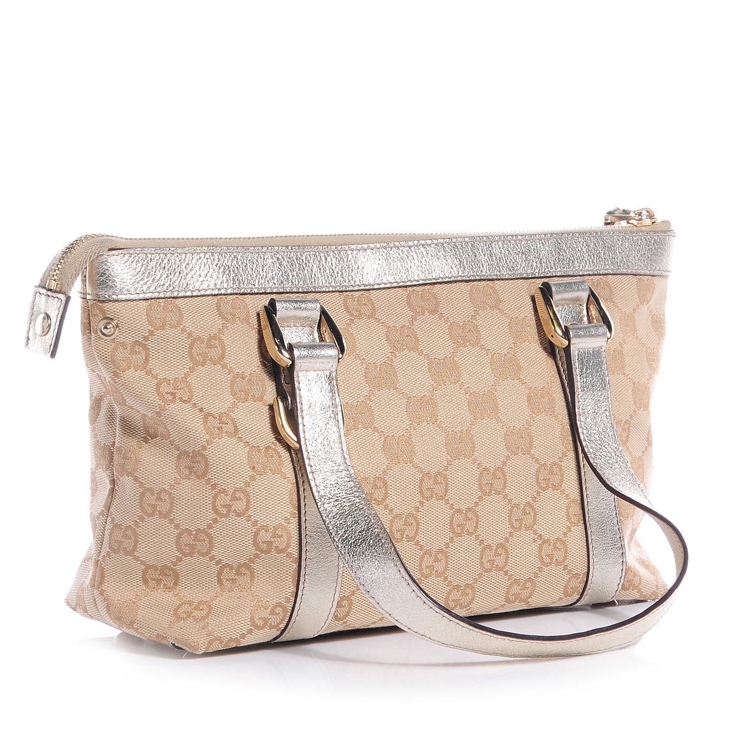 Gucci Monogram Small Abbey Handbag Metallic 3 of 7