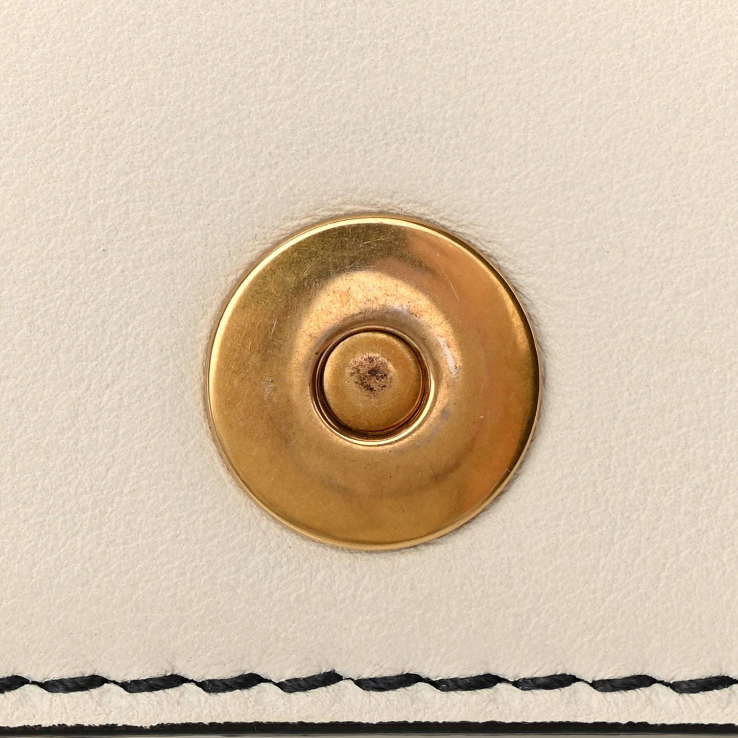 Calfskin J'Adior Wallet on Chain Pouch Off White