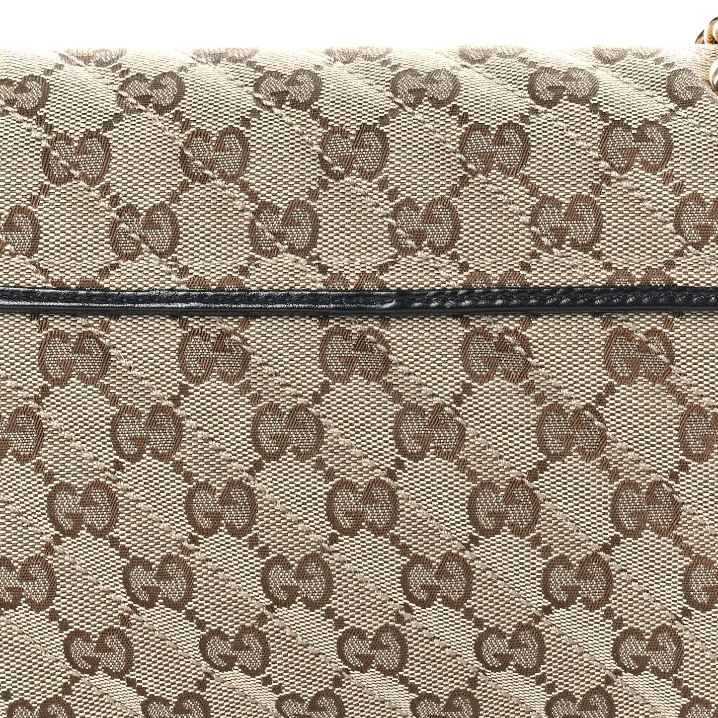 Monogram Matelasse Diagonal Small GG Marmont Shoulder Bag Beige Black