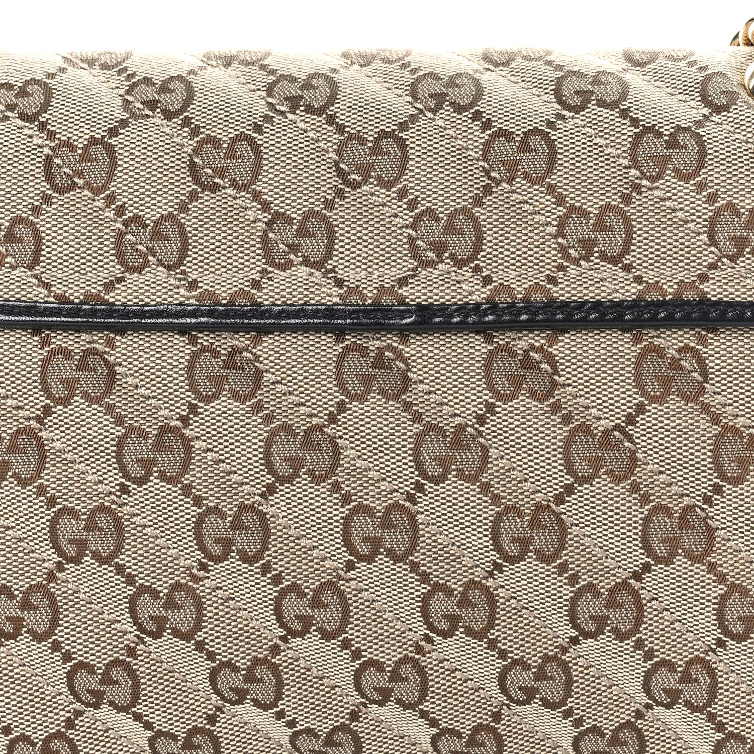 Gucci Monogram Matelasse Diagonal Small GG Marmont Shoulder Bag Beige Black 10 of 11