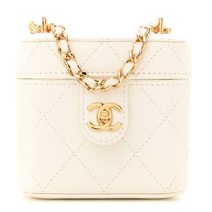 Chanel Lambskin Quilted Vanity Clutch With Chain White 1 of 11