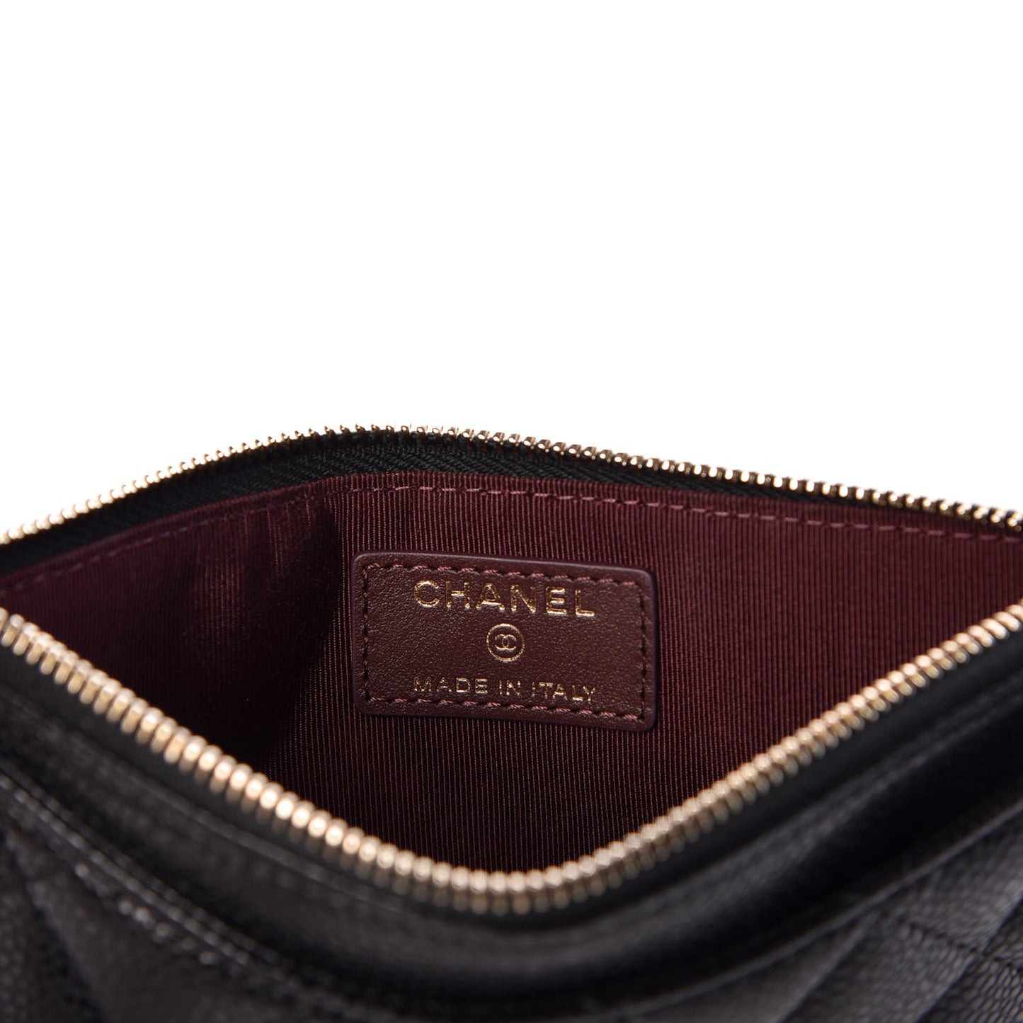 Caviar Quilted Classic Zip Pouch Black