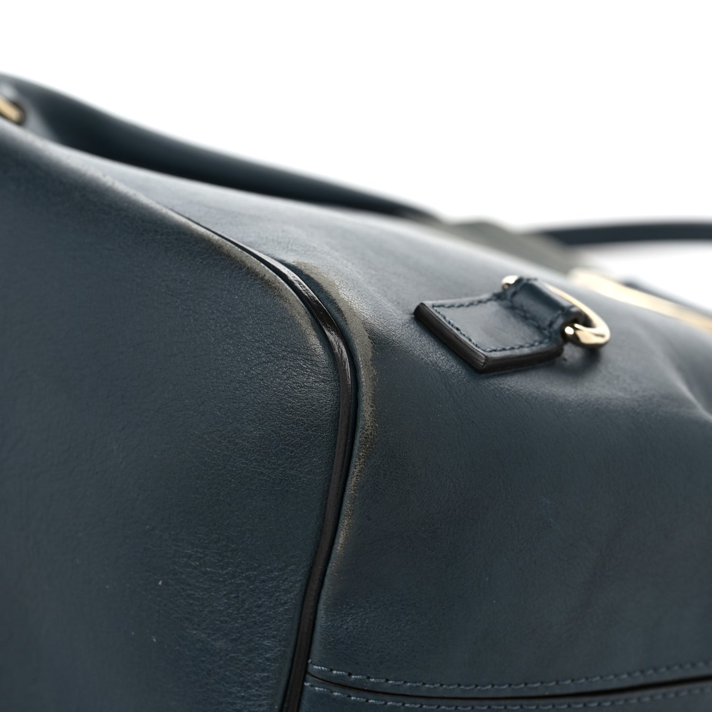 Suede Calfskin Small Faye Backpack Silver Blue