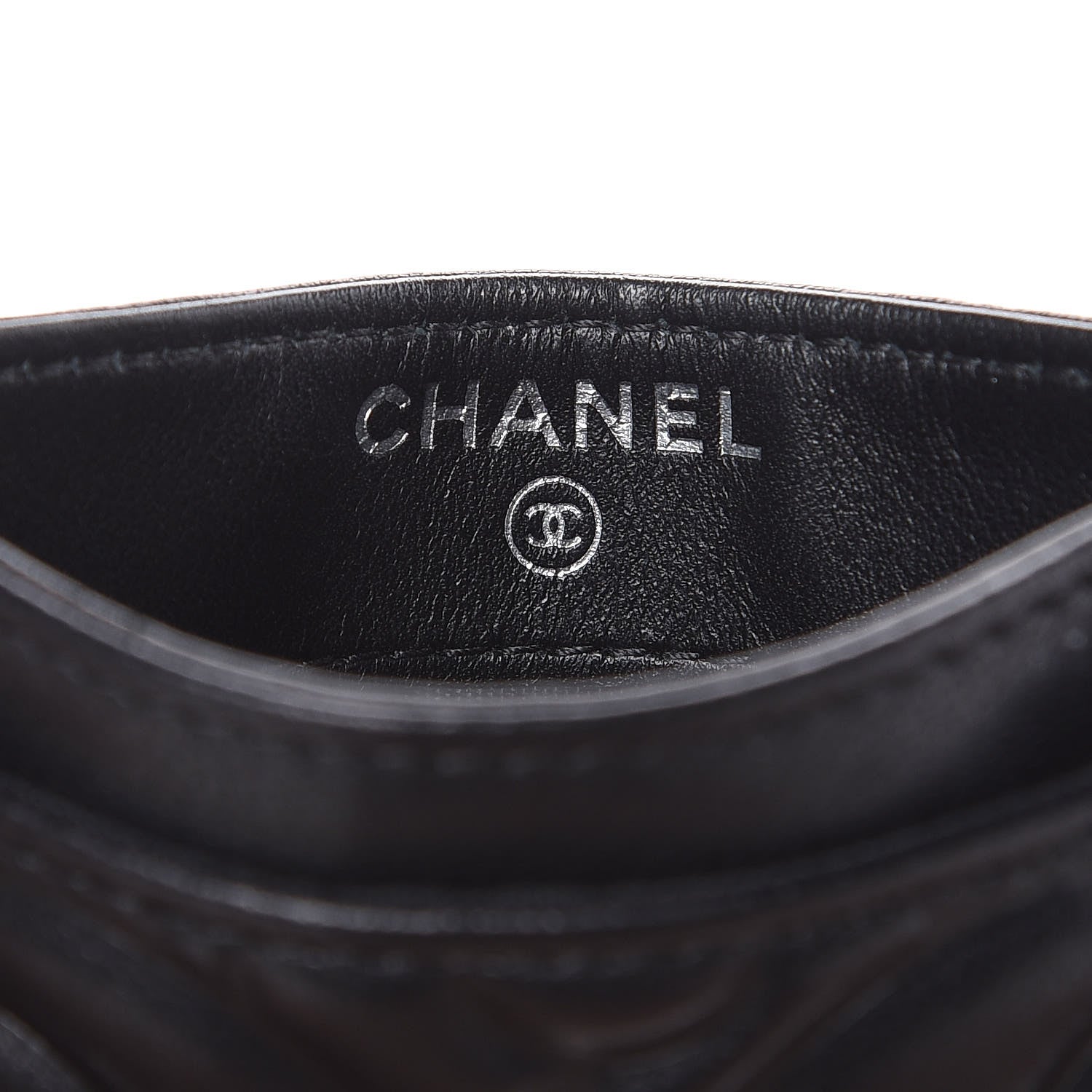 Chanel Lambskin Camellia Embossed Card Holder Black 6 of 9
