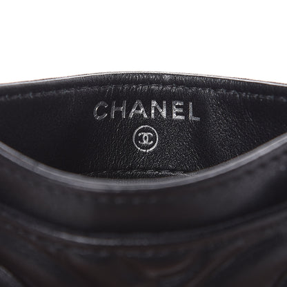 Chanel Lambskin Camellia Embossed Card Holder Black 6 of 9