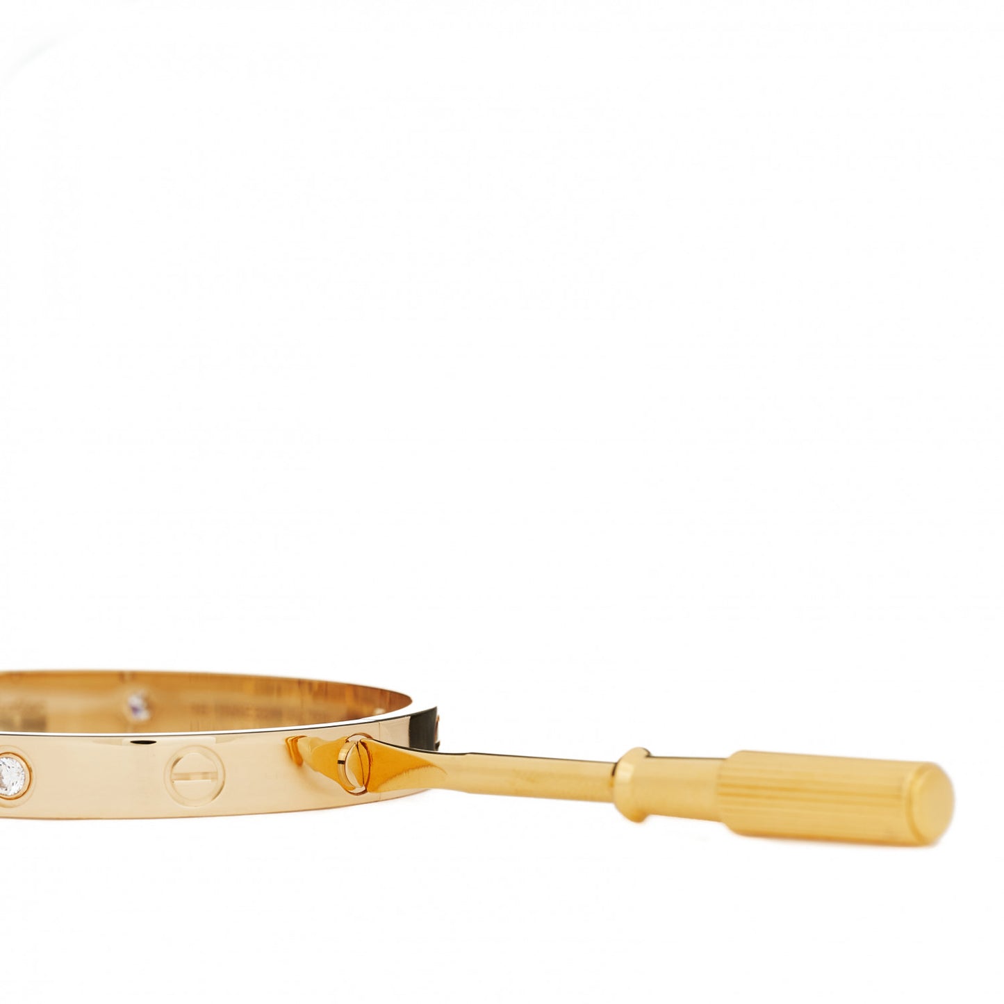 18K Yellow Gold 4 Diamond LOVE Bracelet 16