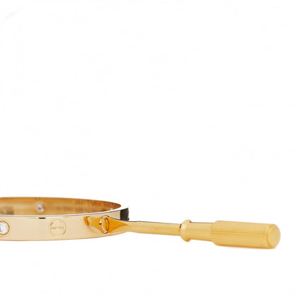 Cartier 18K Yellow Gold 4 Diamond LOVE Bracelet 16 6 of 7