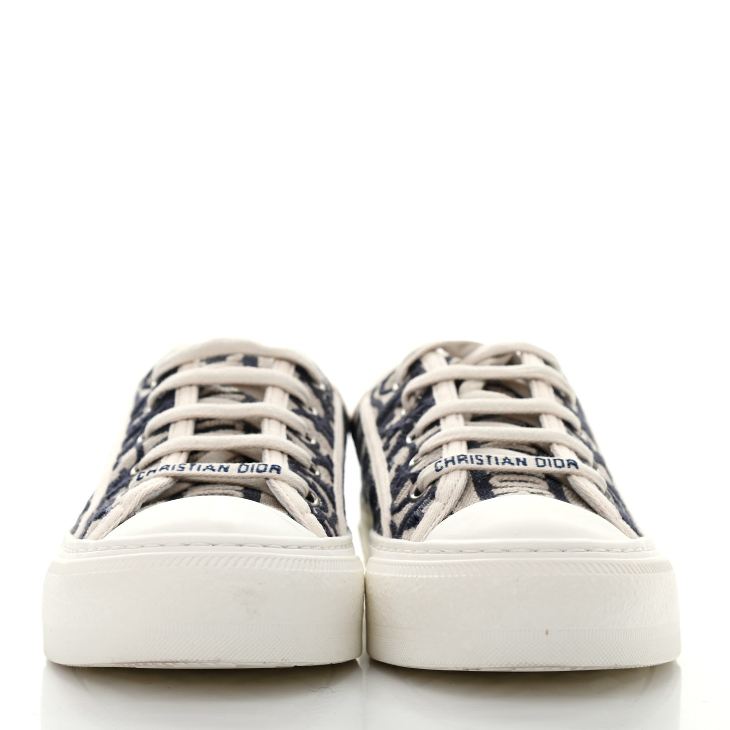 Canvas Oblique Walk'N'Dior Low Top Sneakers 35.5 Deep Blue
