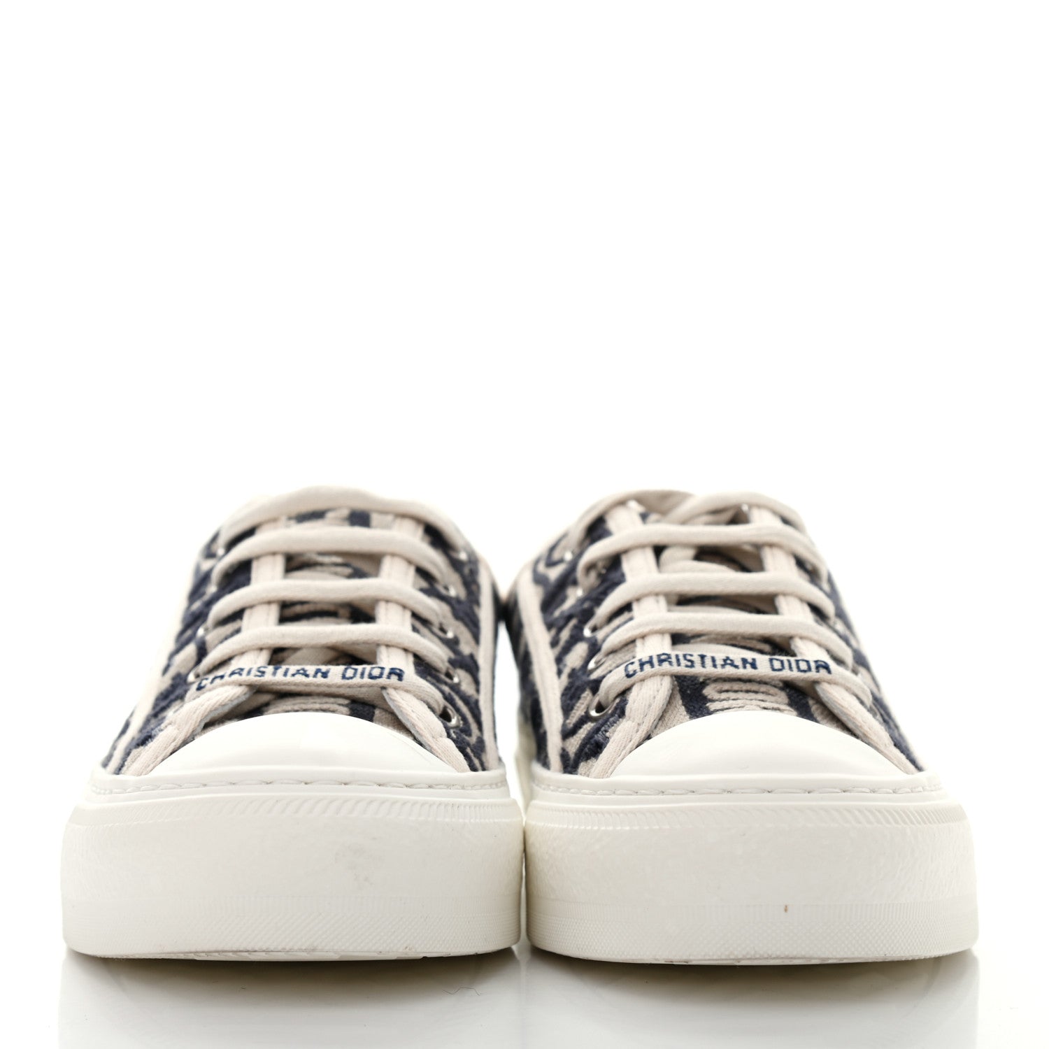 Christian Dior Canvas Oblique Walk'N'Dior Low Top Sneakers 35.5 Deep Blue 4 of 16