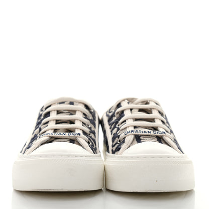 Christian Dior Canvas Oblique Walk'N'Dior Low Top Sneakers 35.5 Deep Blue 4 of 16