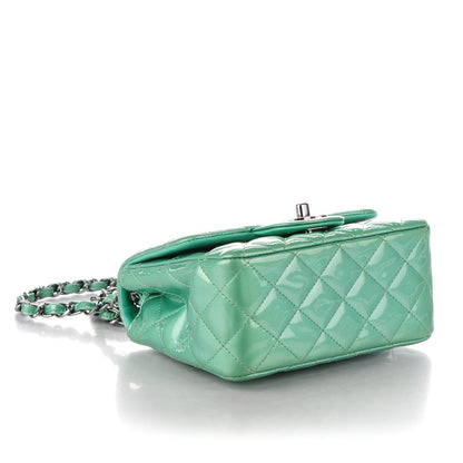 Chanel Patent Quilted Mini Square Flap Green 4 of 8
