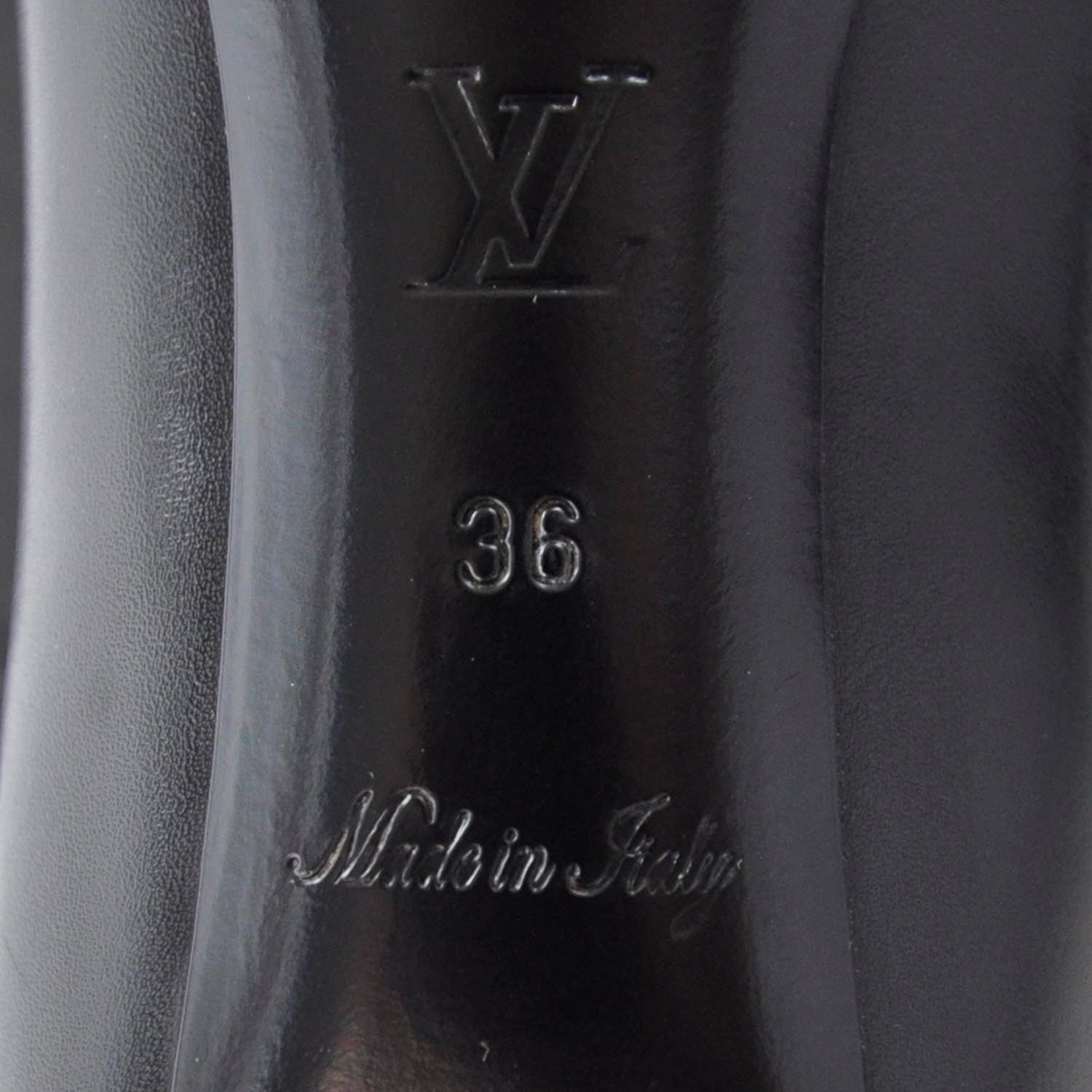 Louis Vuitton Leather Large Bow Heels 36 Black 5 of 8