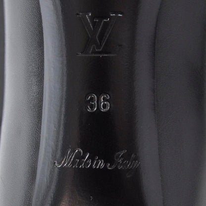 Louis Vuitton Leather Large Bow Heels 36 Black 5 of 8