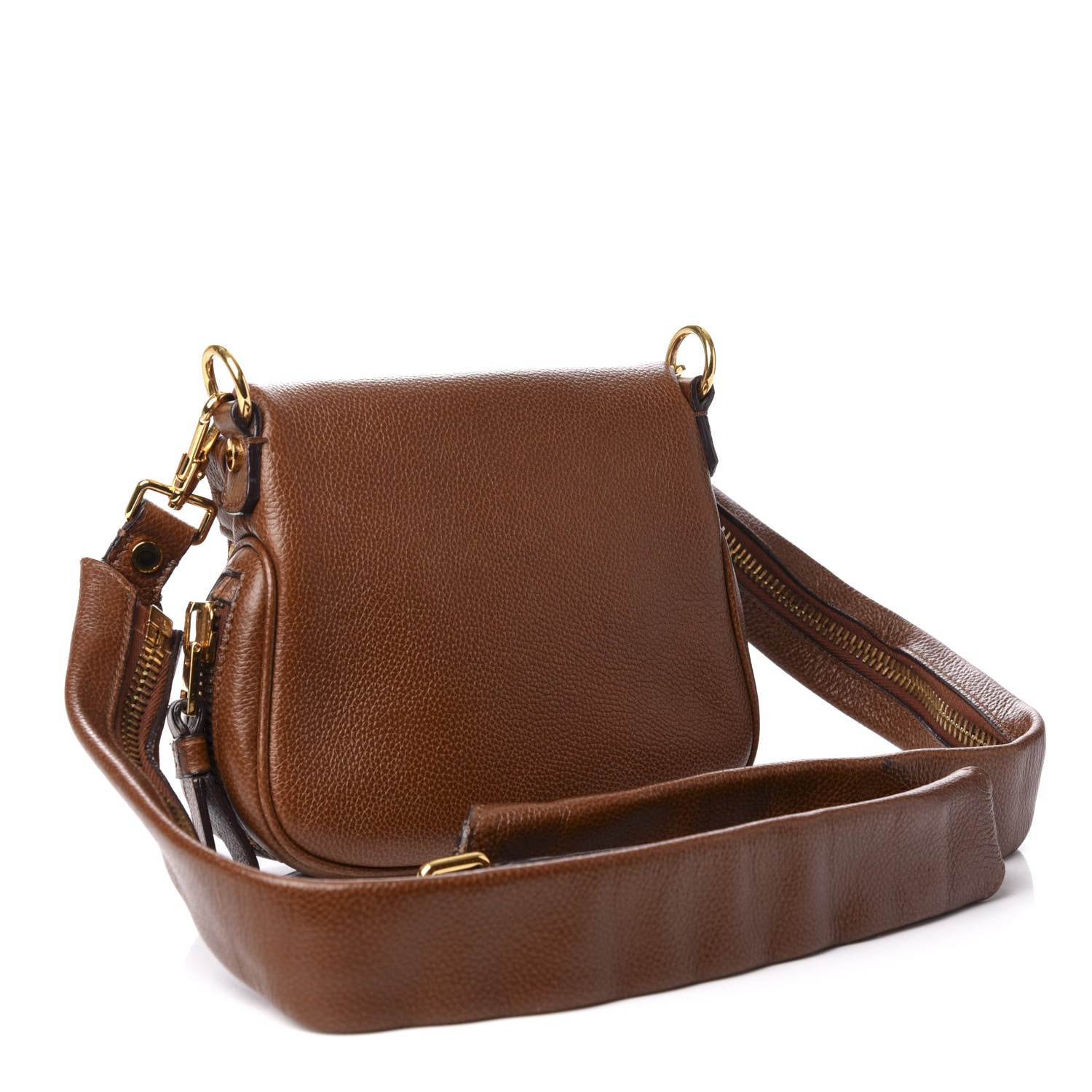 Tom Ford Pebbled Calfskin Mini Jennifer Crossbody Bag Caramel 3 of 9