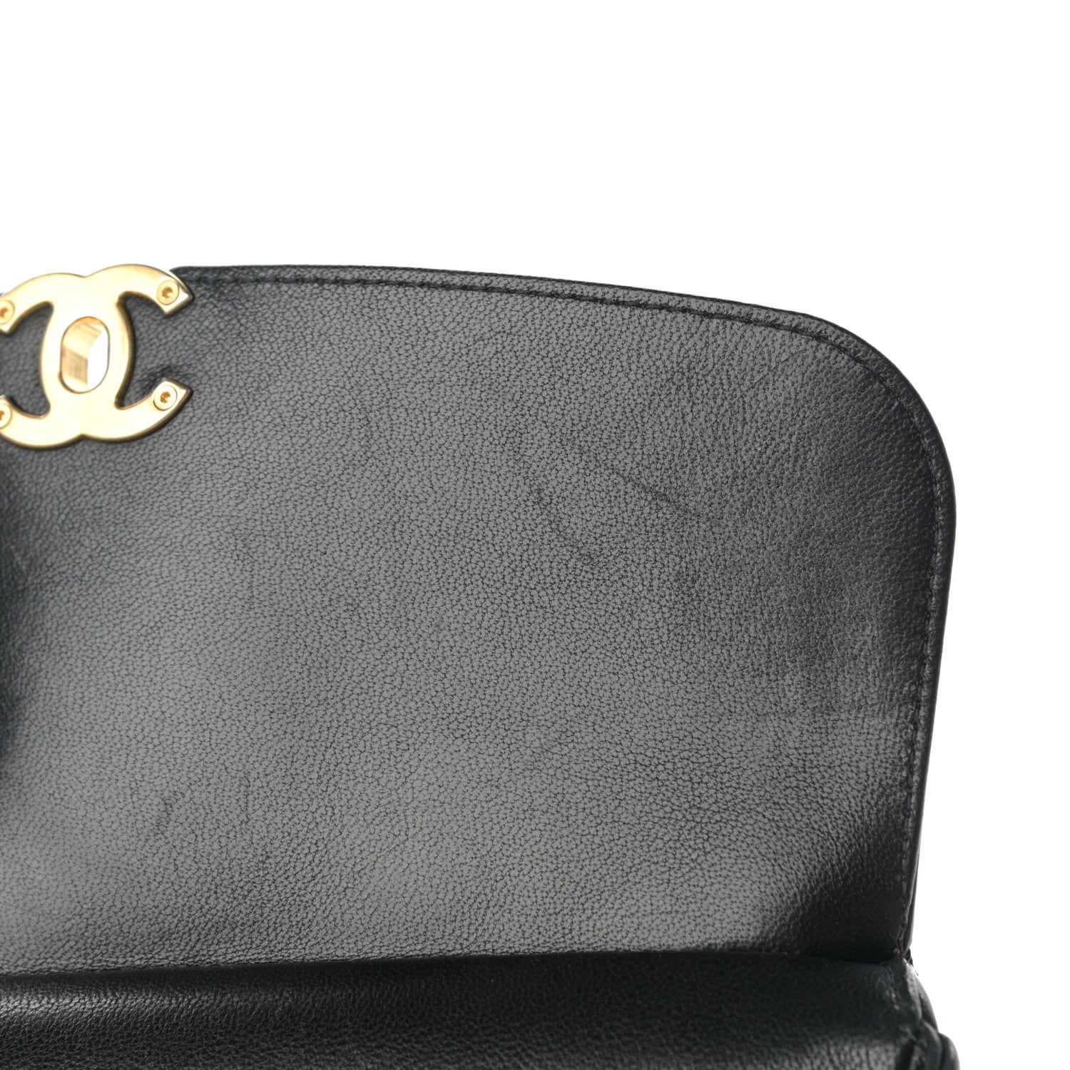 Chanel Lambskin Quilted Curved Flap Black 13 of 17