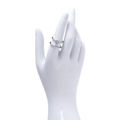 Messika 18K White Gold Diamond Glamazone 2 Row Pave Ring 55 7.25 2 of 5