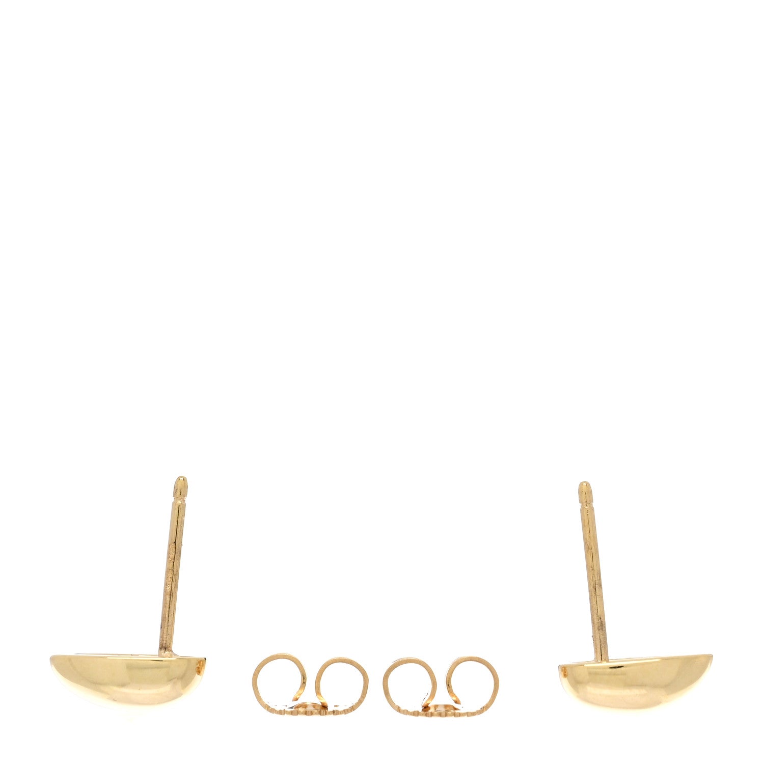 Tiffany 18K Yellow Gold Heart Stud Earrings 3 of 4