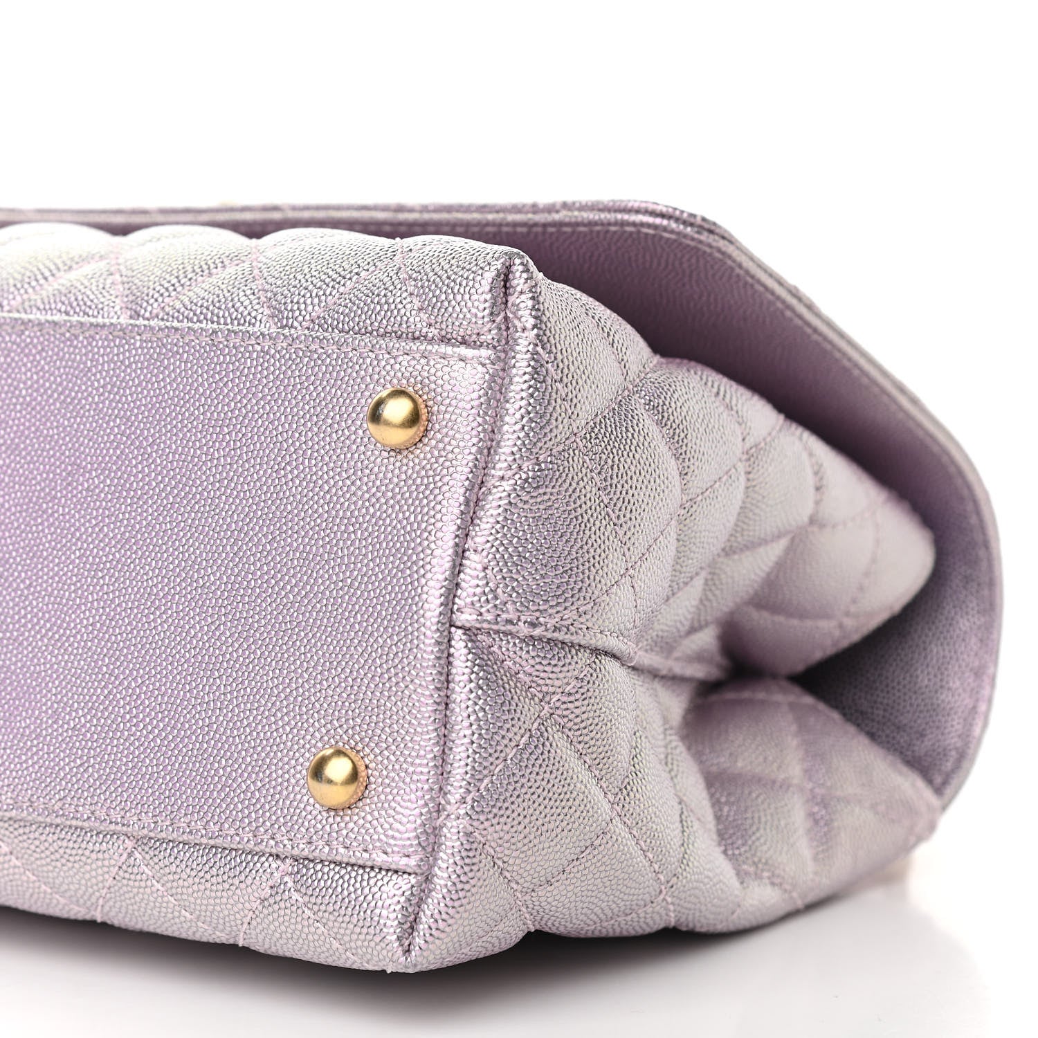 Chanel Metallic Caviar Quilted Small Coco Handle Flap Light Pink 10 of 10