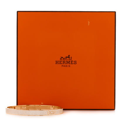 Hermes 18K Rose Gold Pave Diamond H D'Ancre Bracelet SH 5 of 5
