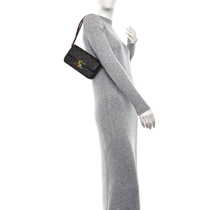 Celine Canvas Calfskin Triomphe Shoulder Bag Tan 2 of 9