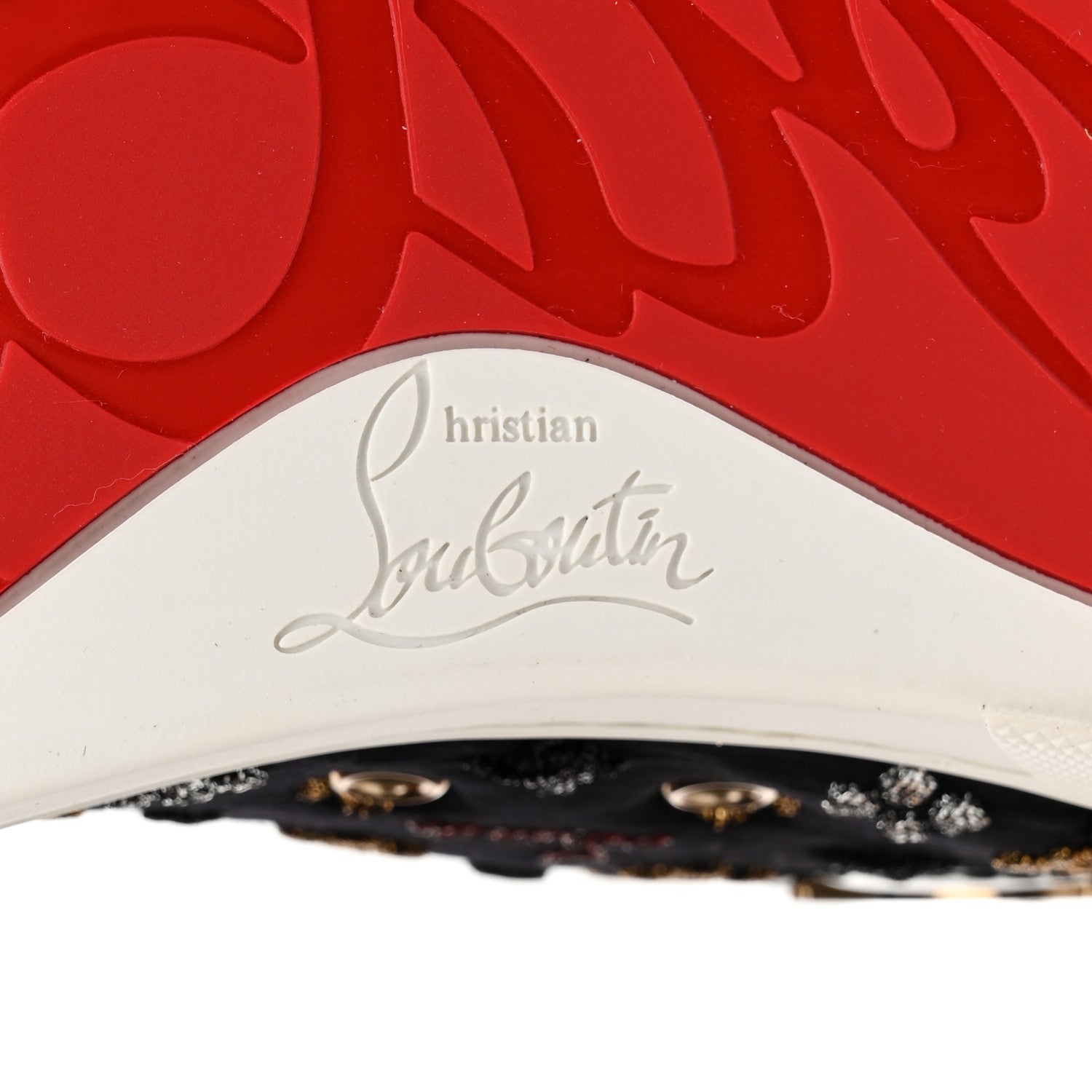 Christian Louboutin Patent Suede Calfskin Womens Spikes Orlato Flat Sneakers 39.5 Black Multicolor 7 of 9