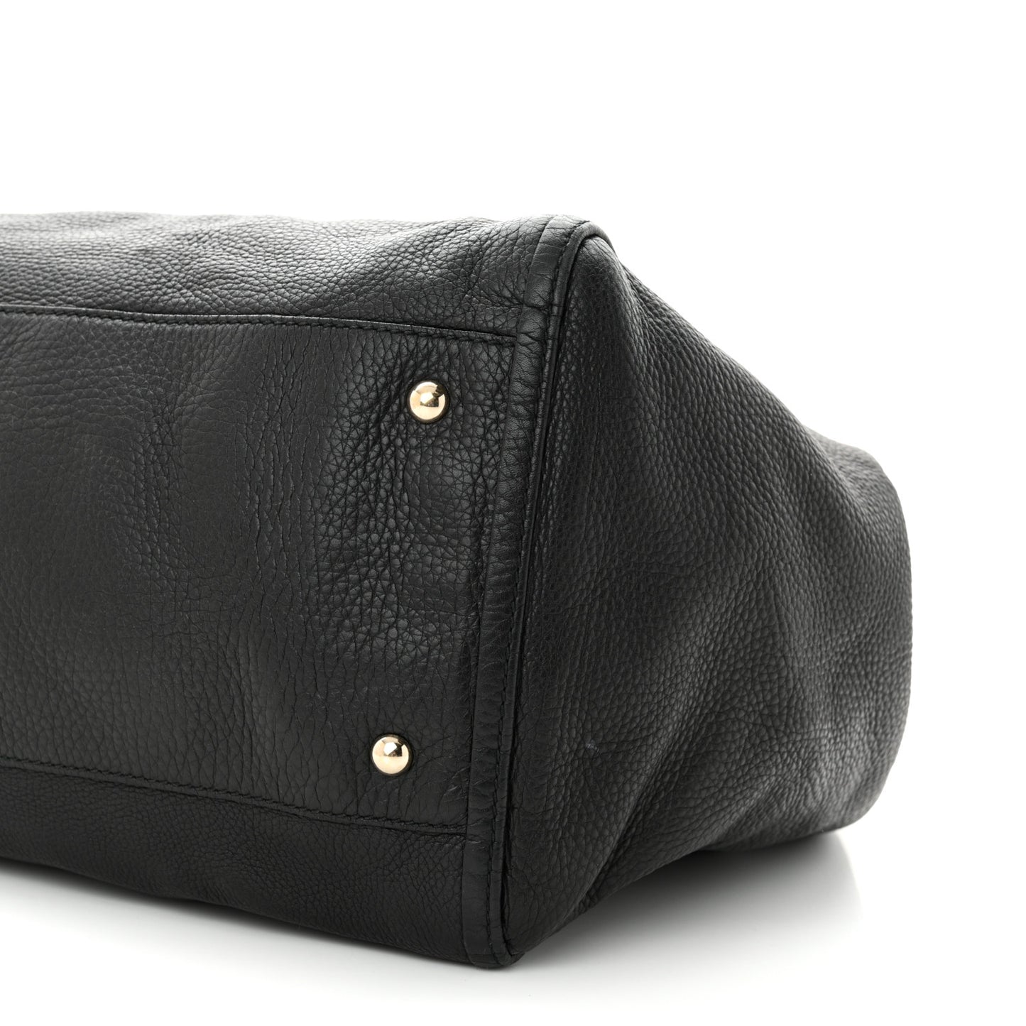 Pebbled Calfskin Large Soho Hobo Black