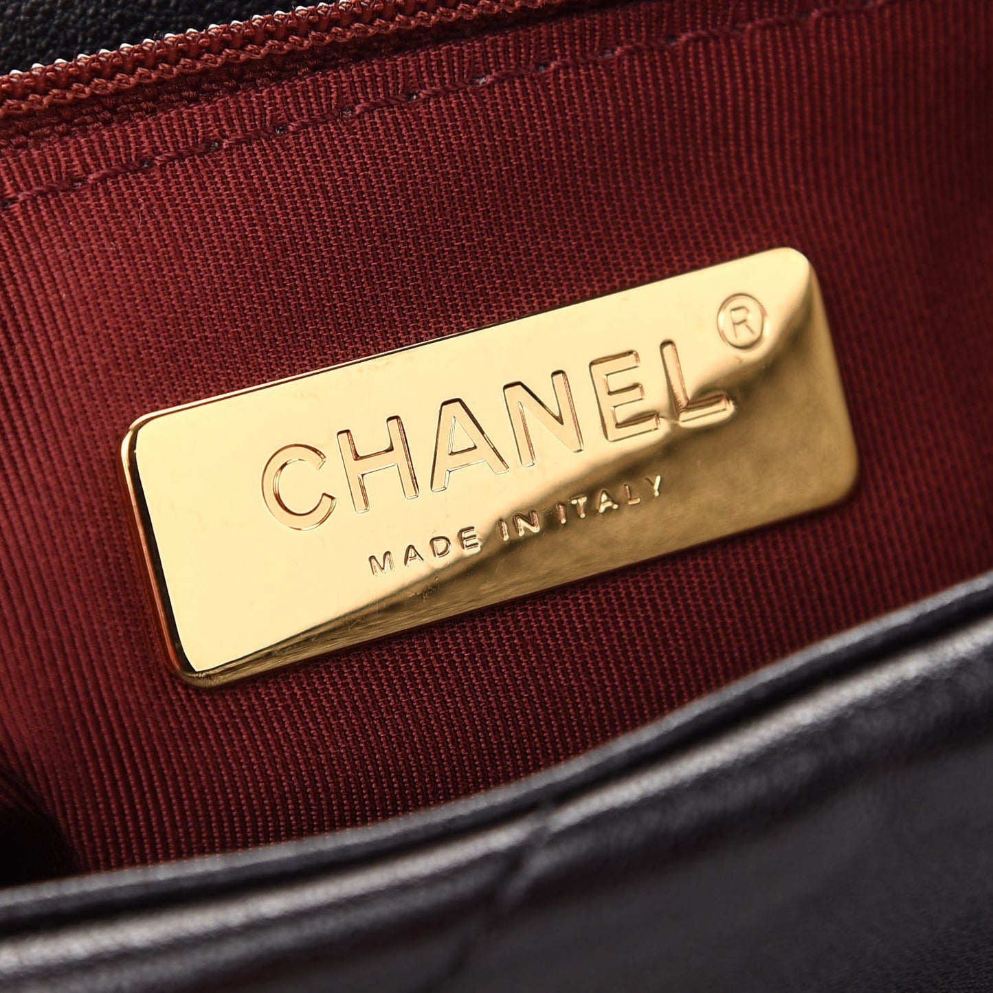 Shiny Goatskin Quilted Medium Chanel 19 Flap Black