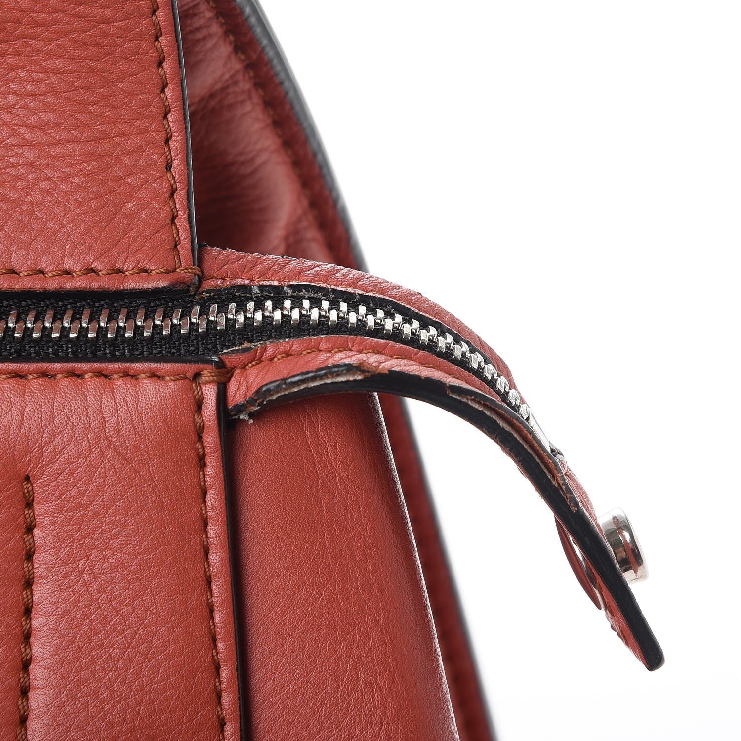 Celine Grained Calfskin Large Edge Shoulder Bag Orange 11 of 15