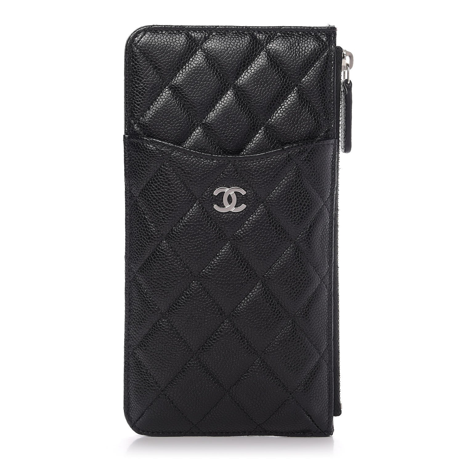 Chanel Caviar Quilted Classic Flat Wallet Pouch Black 2 of 19