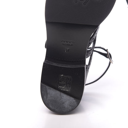 Gucci Calfskin Bee Embroidered Womens Queercore Brogue Wingtip Monk Strap Loafers 37 Black 9 of 10