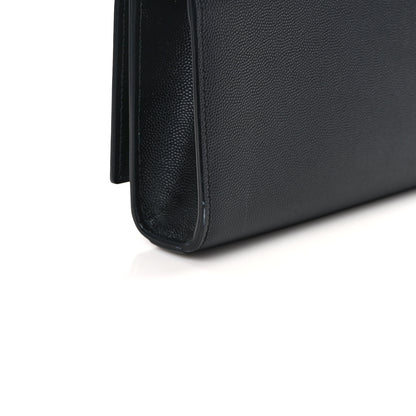 Saint Laurent Grain De Poudre Monogram Cassandre Clutch Black 9 of 10