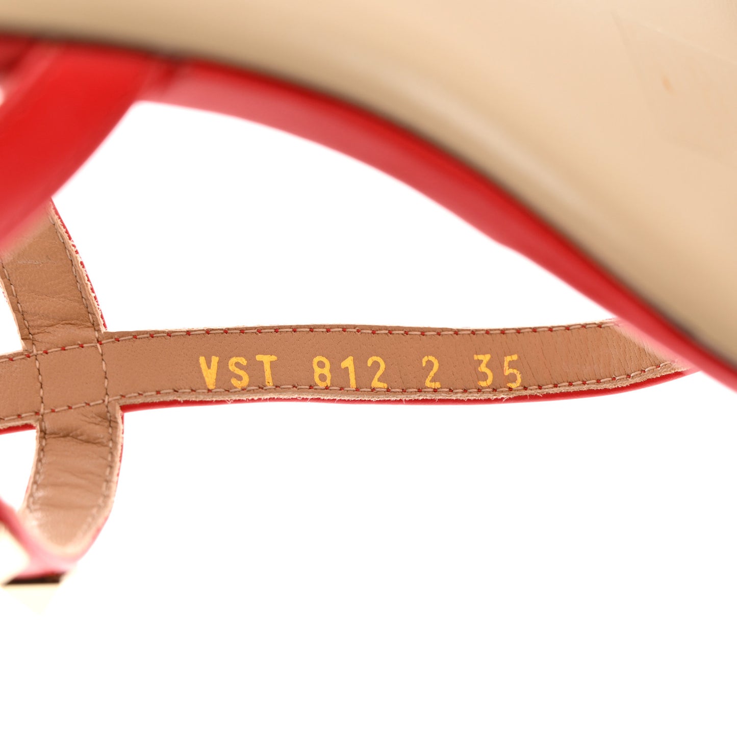 Calfskin Nappa Rockstud Ankle Wrap Flat Thong Sandals 35 Rouge Pur