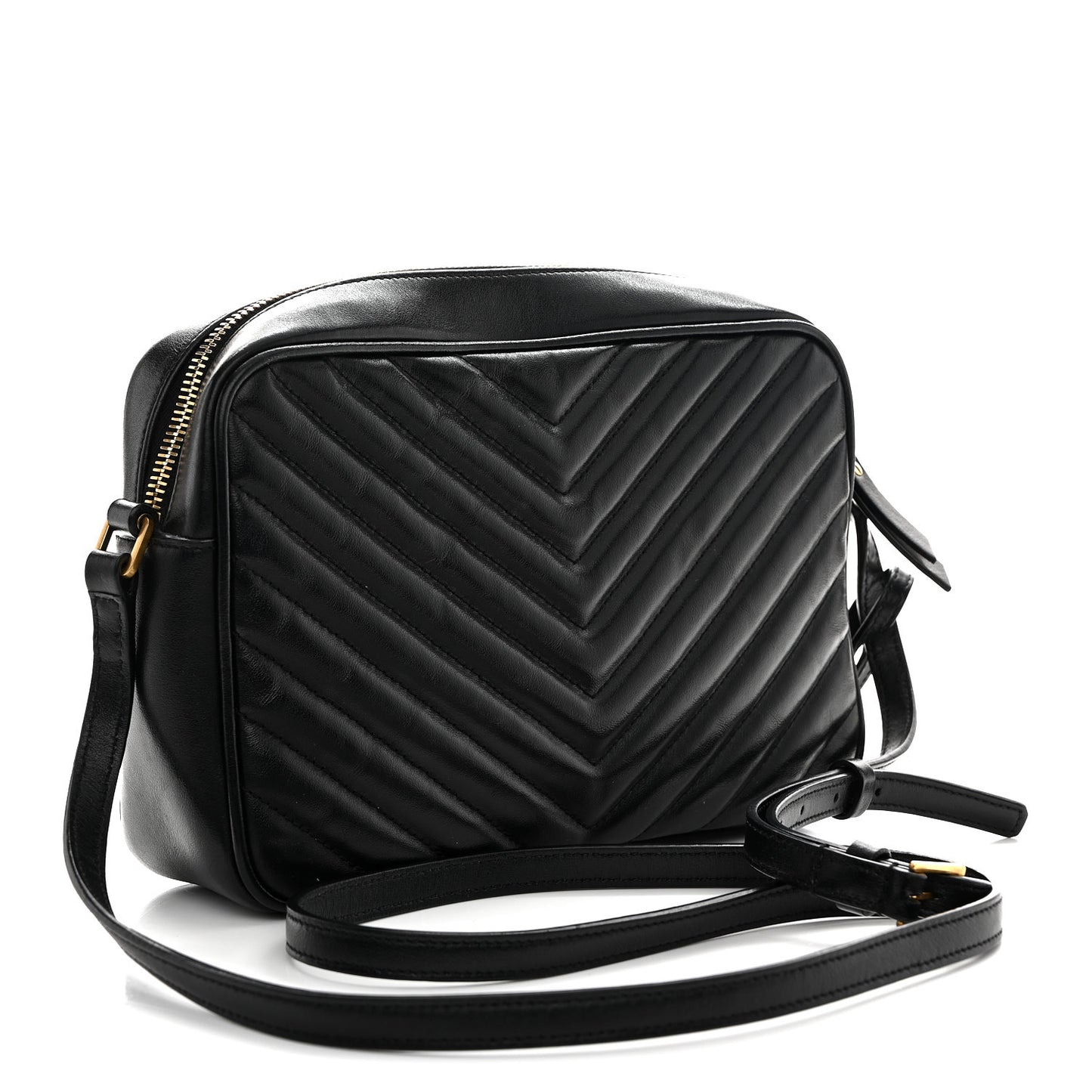 Calfskin Matelasse Monogram Lou Camera Bag Black